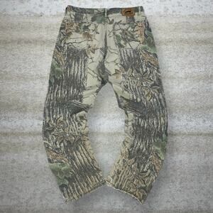 Vintage 90s Realtree Jeans 34x32 Baggy Wide Leg Fit Hunting Camo Denim Woodland